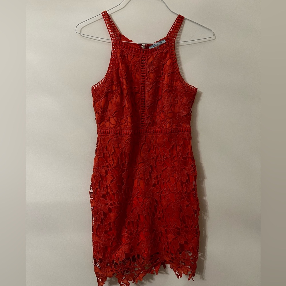 High Neck Coral Dress